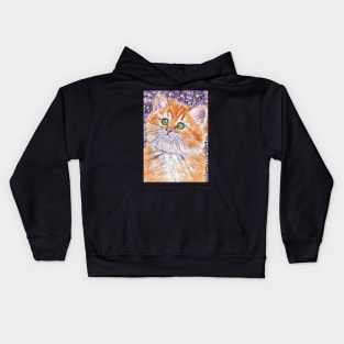 Orange ginger cat kitten Kids Hoodie